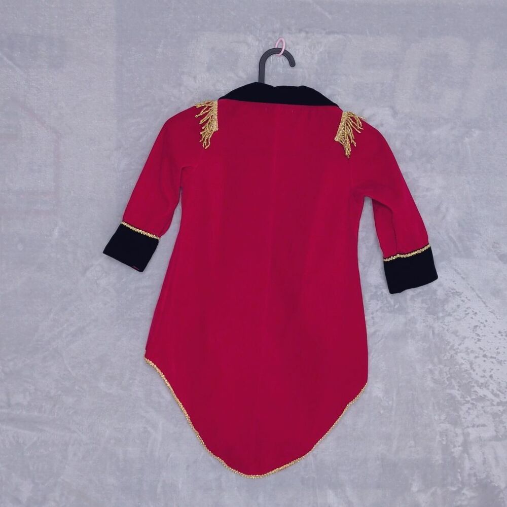 TRISH SCULLY Red Velvet Ringmaster Jacket Boys Size 3Y Halloween Dress Up Fringe - Picture 2 of 9